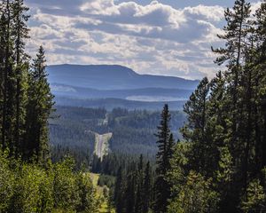 Preview wallpaper landscape, hills, forest, view, overview