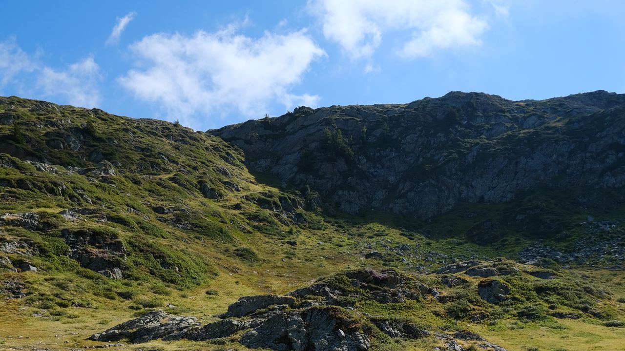 Wallpaper landscape, hills, mountains, grass, nature