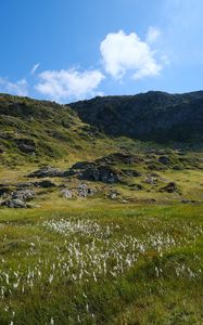 Preview wallpaper landscape, hills, mountains, grass, nature