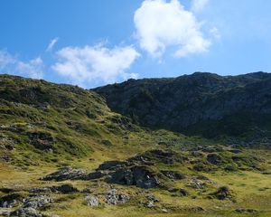 Preview wallpaper landscape, hills, mountains, grass, nature