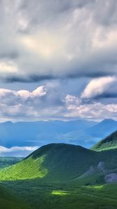 Preview wallpaper landscape, hills, mountains, clouds