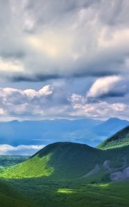 Preview wallpaper landscape, hills, mountains, clouds