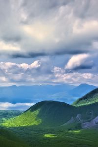 Preview wallpaper landscape, hills, mountains, clouds