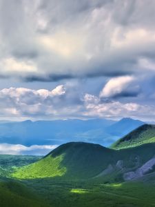 Preview wallpaper landscape, hills, mountains, clouds