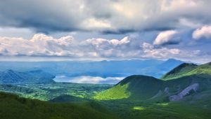 Preview wallpaper landscape, hills, mountains, clouds