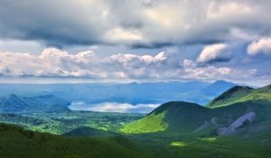 Preview wallpaper landscape, hills, mountains, clouds