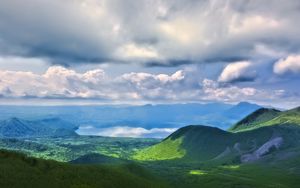 Preview wallpaper landscape, hills, mountains, clouds