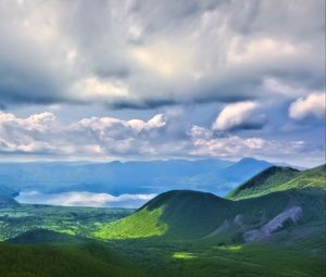 Preview wallpaper landscape, hills, mountains, clouds