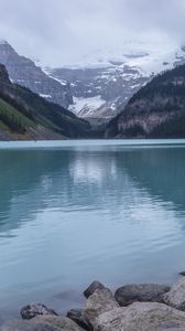 Preview wallpaper landscape, lake, mountains, nature, stone