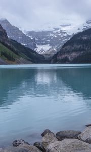 Preview wallpaper landscape, lake, mountains, nature, stone