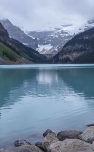 Preview wallpaper landscape, lake, mountains, nature, stone