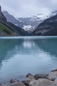 Preview wallpaper landscape, lake, mountains, nature, stone