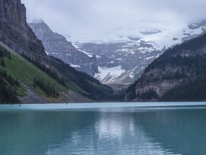 Preview wallpaper landscape, lake, mountains, nature, stone