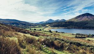 Preview wallpaper landscape, lake, mountains, forest, nature