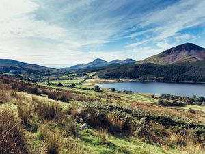 Preview wallpaper landscape, lake, mountains, forest, nature