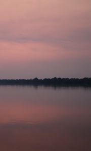 Preview wallpaper landscape, lake, trees, sunrise, silence, dark