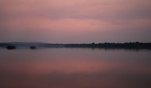 Preview wallpaper landscape, lake, trees, sunrise, silence, dark