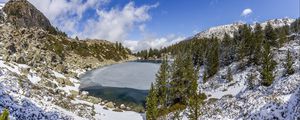 Preview wallpaper landscape, lake, trees, snow, winter