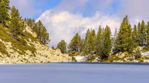 Preview wallpaper landscape, lake, trees, mountains, nature