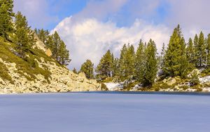 Preview wallpaper landscape, lake, trees, mountains, nature