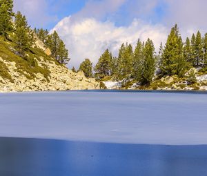 Preview wallpaper landscape, lake, trees, mountains, nature