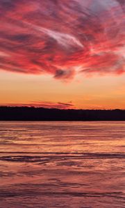 Preview wallpaper landscape, lake, trees, clouds, evening