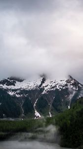 Preview wallpaper landscape, mountain, clouds, nature, peak