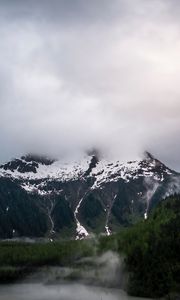 Preview wallpaper landscape, mountain, clouds, nature, peak