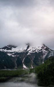 Preview wallpaper landscape, mountain, clouds, nature, peak