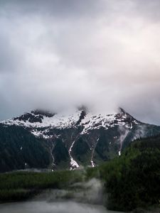 Preview wallpaper landscape, mountain, clouds, nature, peak