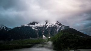 Preview wallpaper landscape, mountain, clouds, nature, peak