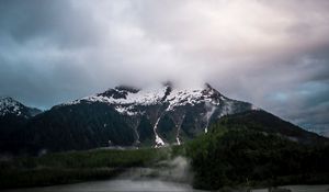 Preview wallpaper landscape, mountain, clouds, nature, peak