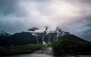 Preview wallpaper landscape, mountain, clouds, nature, peak