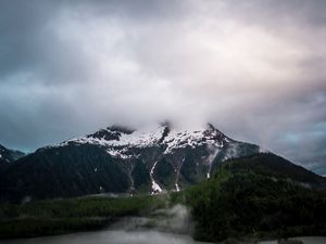 Preview wallpaper landscape, mountain, clouds, nature, peak