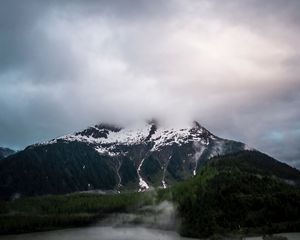 Preview wallpaper landscape, mountain, clouds, nature, peak