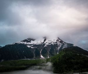 Preview wallpaper landscape, mountain, clouds, nature, peak