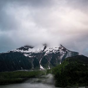 Preview wallpaper landscape, mountain, clouds, nature, peak