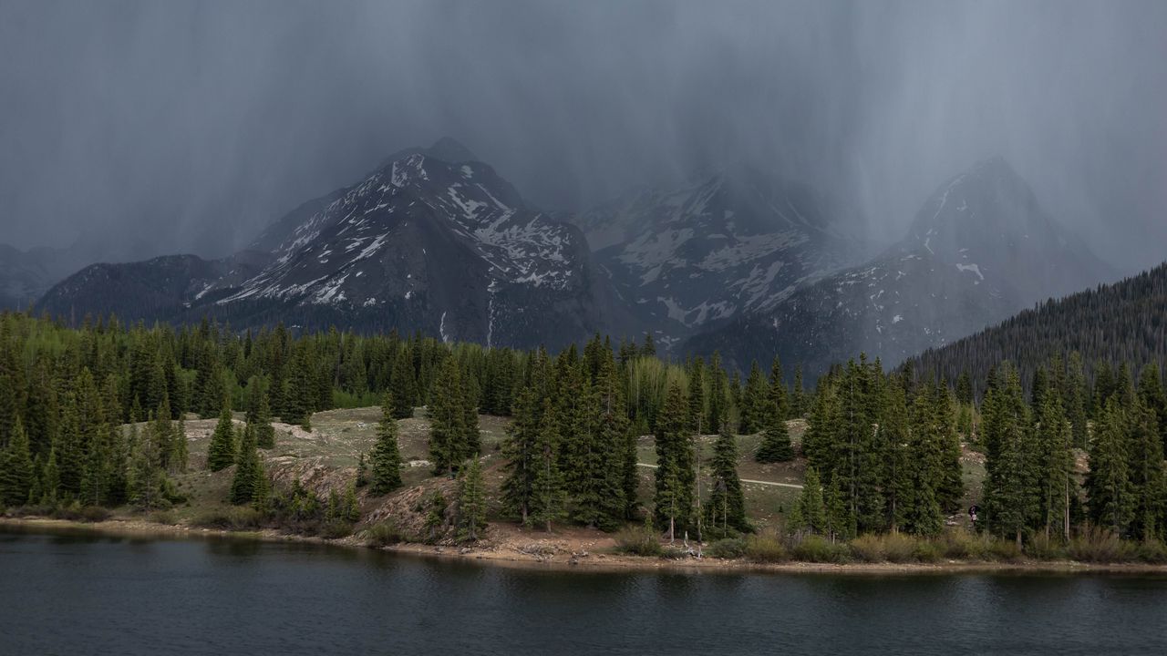 Wallpaper landscape, mountains, forest, fog, river, nature