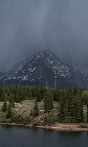 Preview wallpaper landscape, mountains, forest, fog, river, nature