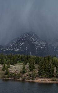 Preview wallpaper landscape, mountains, forest, fog, river, nature