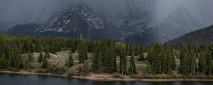 Preview wallpaper landscape, mountains, forest, fog, river, nature