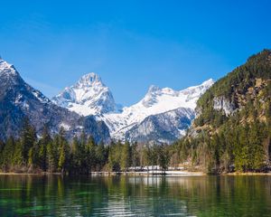 Preview wallpaper landscape, mountains, lake, nature, silence