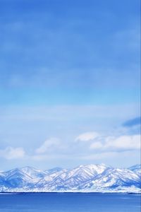 Preview wallpaper landscape, mountains, lake, snow, sky, blue