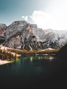 Preview wallpaper landscape, mountains, lake, peaks, trees