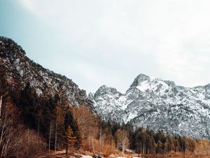 Preview wallpaper landscape, mountains, lake, snowy