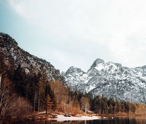 Preview wallpaper landscape, mountains, lake, snowy