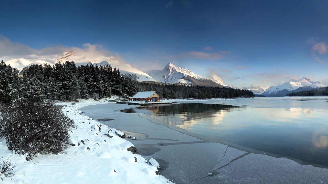 Wallpaper landscape, mountains, lake