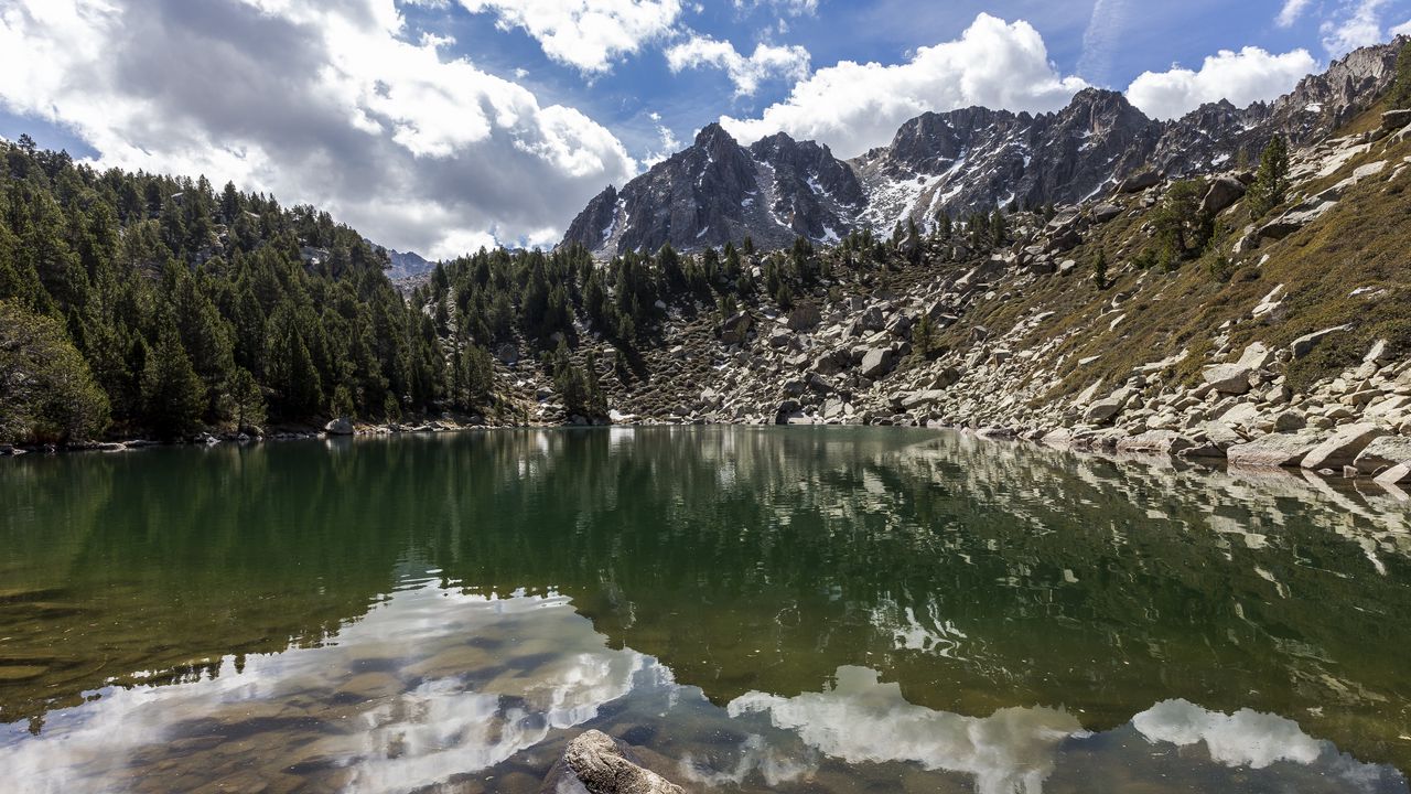 Wallpaper landscape, mountains, lake, reflection, nature