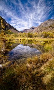 Preview wallpaper landscape, mountains, pond, nature