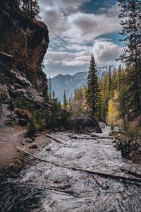 Preview wallpaper landscape, mountains, rocks, river, stream